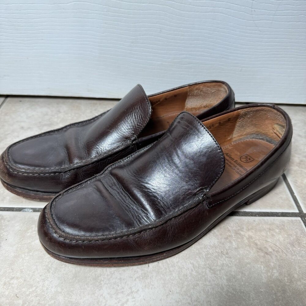 Allen Edmonds ‘Rialto’ Men’s 9 D Italian Brown Leather Slip-On Loafers USA Made
